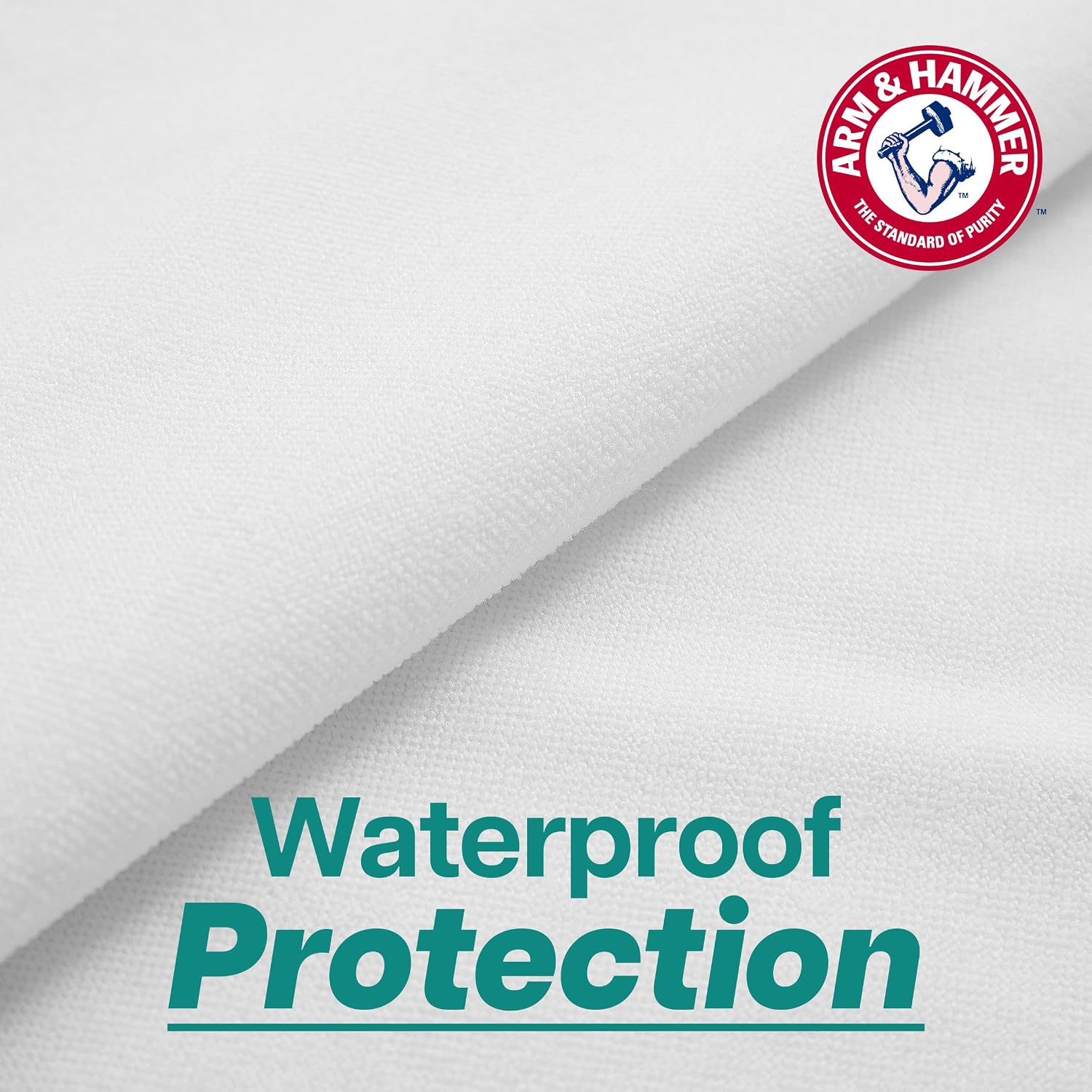 Armhammer Arm & Hammer Soft Terry Body Pillow Protector, Waterproof, Zipper Closure, White, King, 2-Pack White