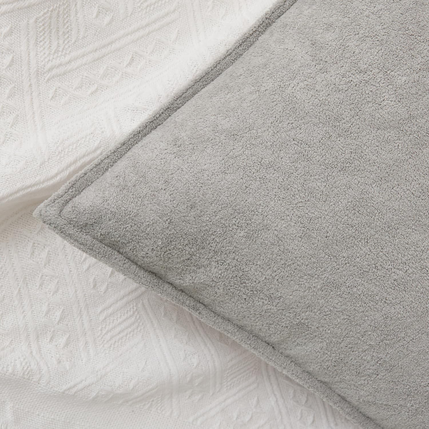 KevinTextile Kevin Textile Waterproof Decorative Pillow Covers Light Grey 22x22 Inch Pack of 2 Soft Boucle Textured Euro Pillowcases Elegan…