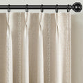XOGUIBO Pinch Pleated Look Blackout Curtains 84 Inch Length, 2 Panels Linen Textured Boho Neutral Drapes for Living Room Bedroom Far…