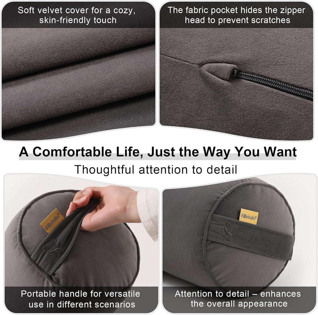 Body Pillow for Adults, Long Round Pillow, Big Cylindrical Pillow, Large Full Bolster Pillows for Side Sleepers (Steel Gray, 59"*7.87")
