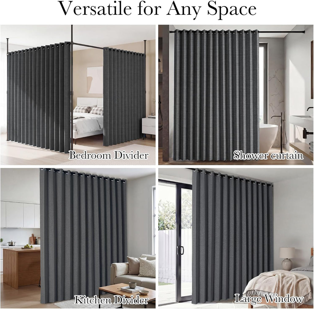RYB HOME Accordion Style Room Divider Curtain-100% Blackout Folding Accordion Curtain for Sliding Glass Door/Bedroom, Privacy Assurd…