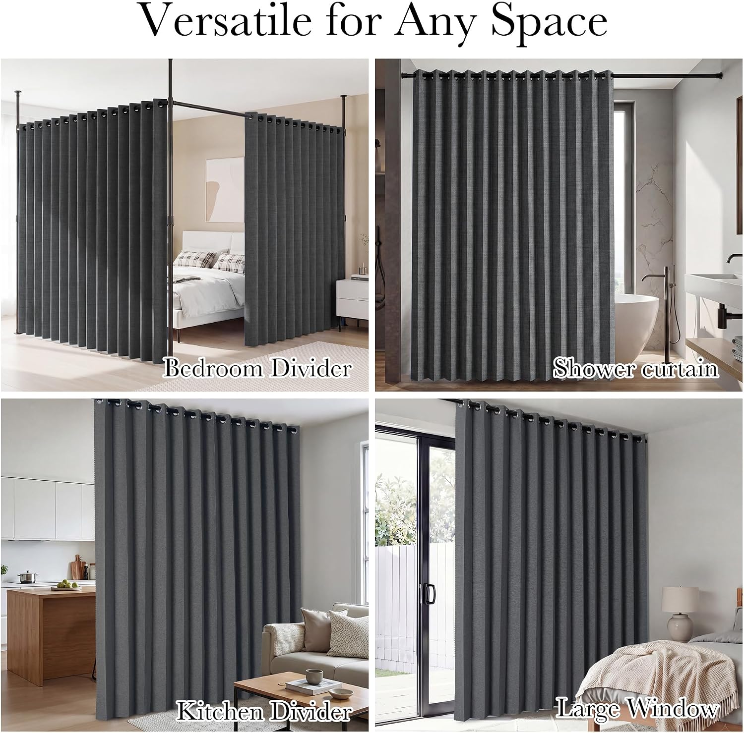 RYB HOME Accordion Style Room Divider Curtain-100% Blackout Folding Accordion Curtain for Sliding Glass Door/Bedroom, Privacy Assurd…