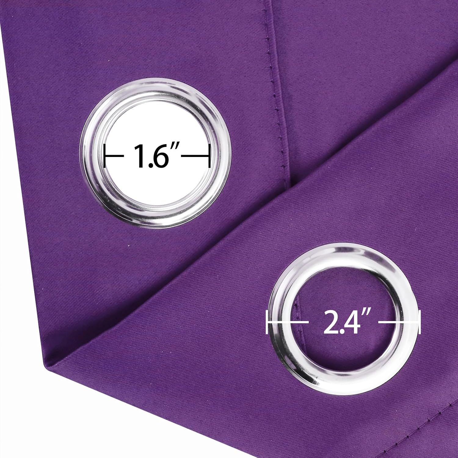 Lemomo Purple Blackout Curtains 42 x 54 Inch Length Set of 2 Panels Grommet Bedroom Curtains for Living Room 54 Inch silver