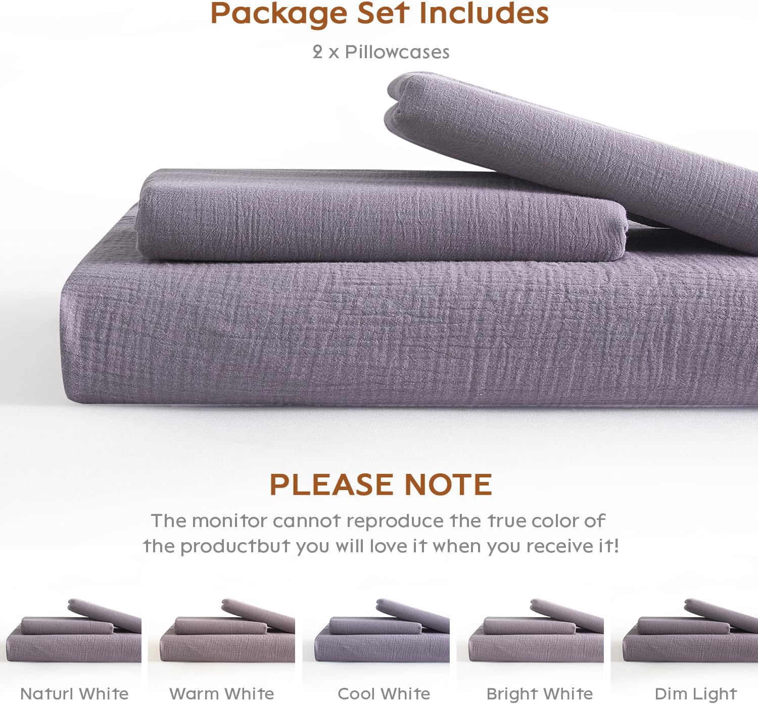 DefineCozyHealthyLife SE SOFTEXLY Muslin Pillowcases King Size 100% Cotton, 2 Pack Linen Like Pillow Shams with Envelope Closure, Ultral So…