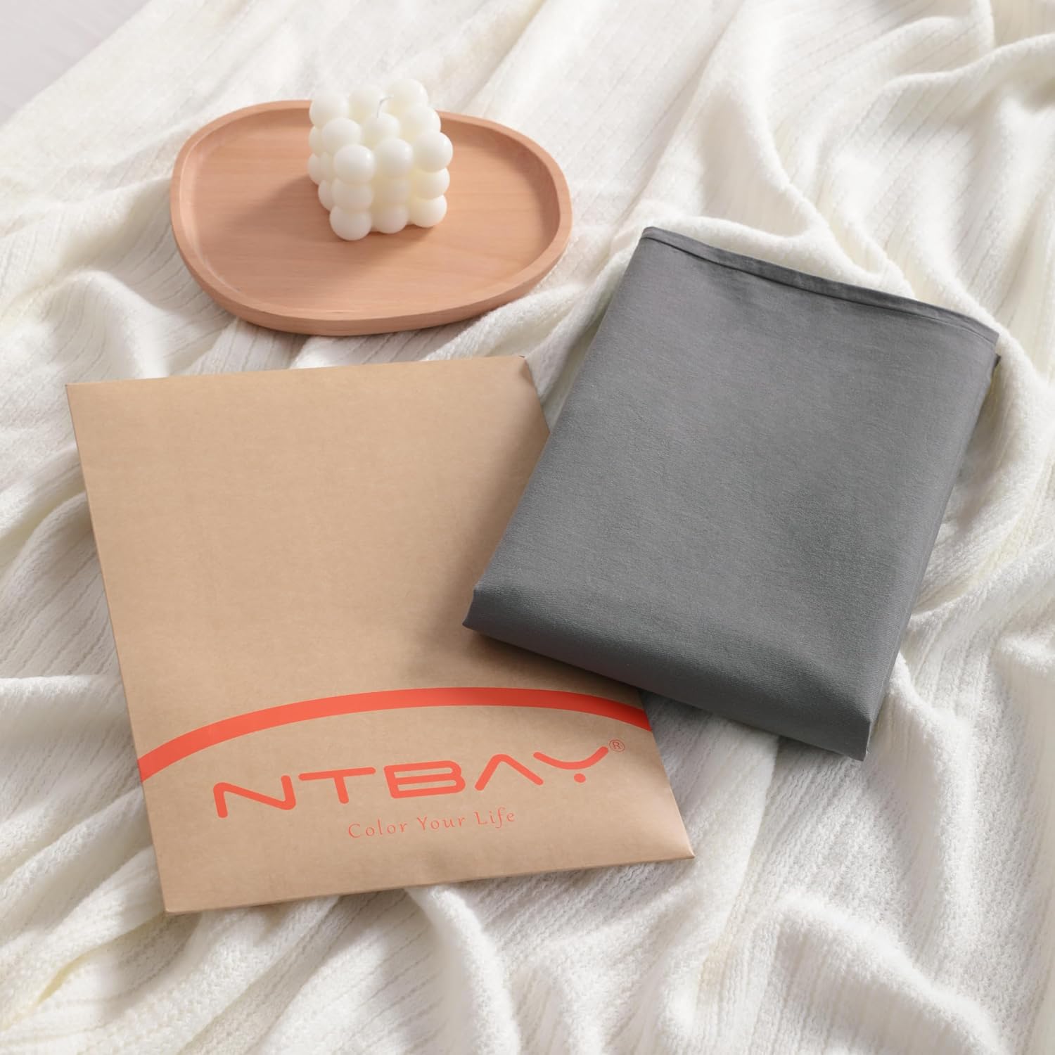 Ntbay Standard Cotton Pillowcases - Envelope Closure 20x26 Pillowcases Set of 2, Breathable and Soft Bed Pillow Cases, Grey Cotton Grey