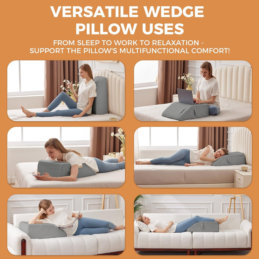 EnjoyaBetterLifeFromHere BIEEZZK Leg Pillow Elevation Blood Circulation, Leg Elevating Pillows for After Surgery, Sleeping, Memory Foam Wed…
