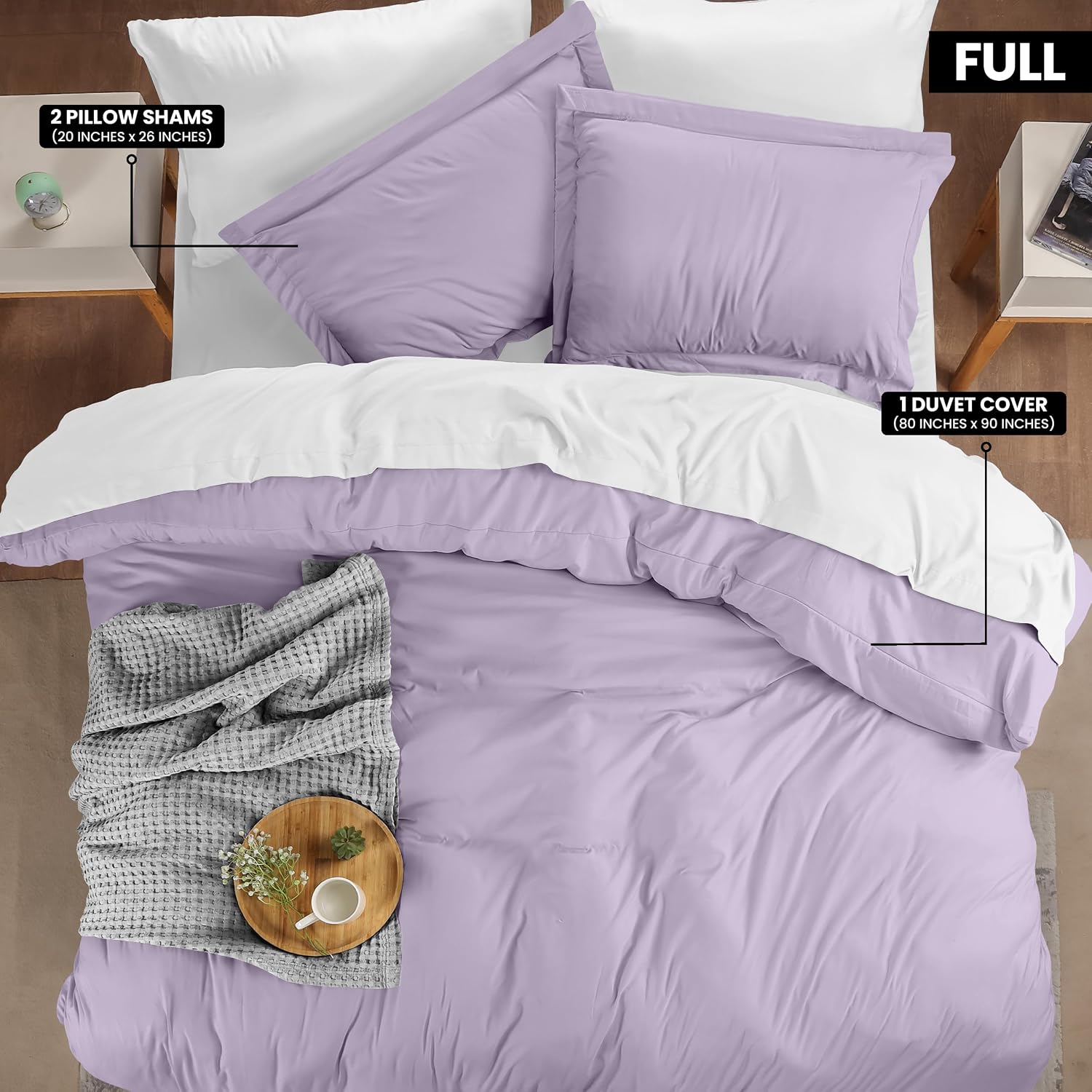 Utopia Bedding Duvet Cover Full Size - 3 Piece with Zipper Closure - 1 Comforter Cover 80X90 Inches & 2 Pillow Shams 20X26 Inches…