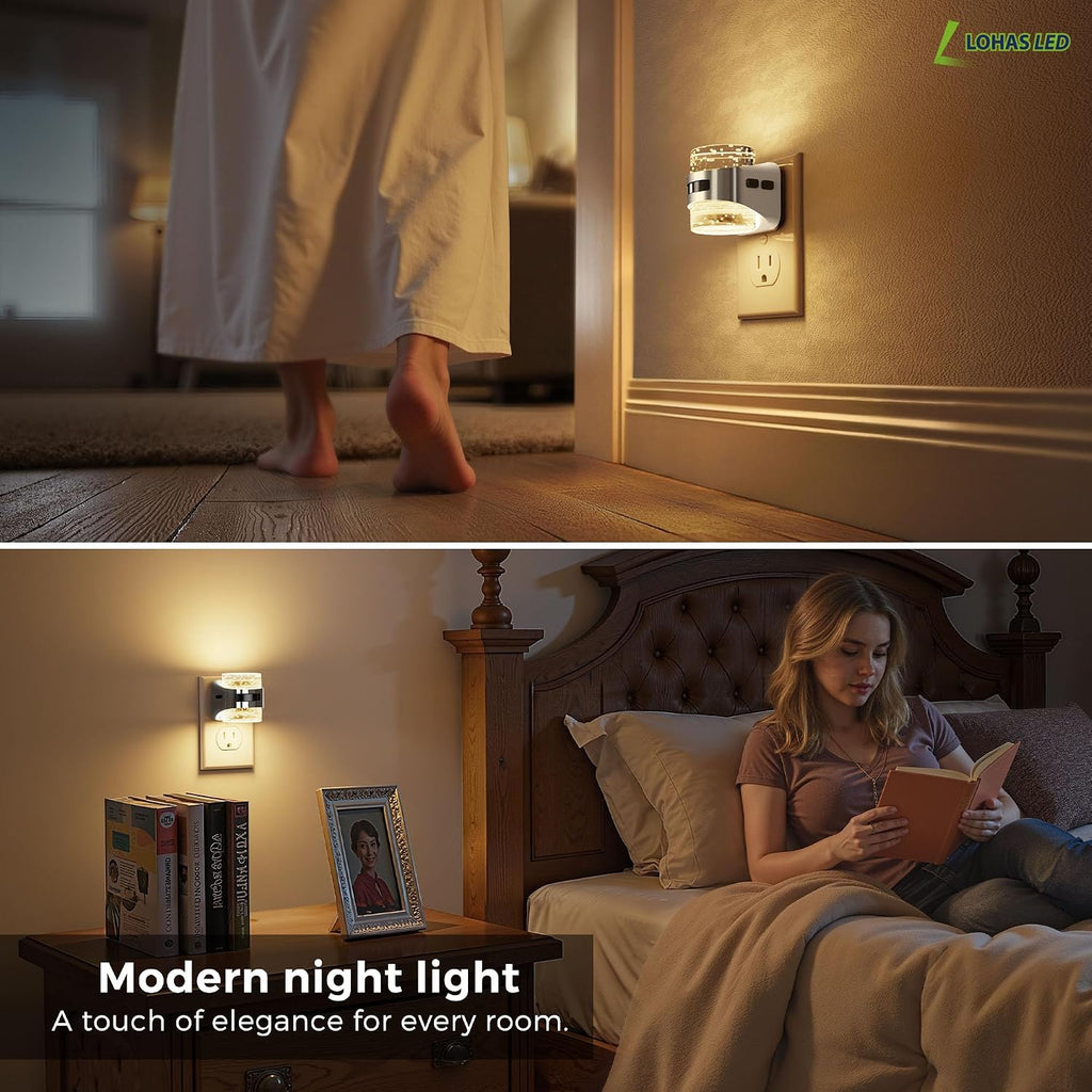 Llohasled L LOHAS LED Motion Sensor Night Light, 2 Pack 5CCT Color Temperature Change Night-Light, Bubble Night Lights Plug into Wall, Dimmab…