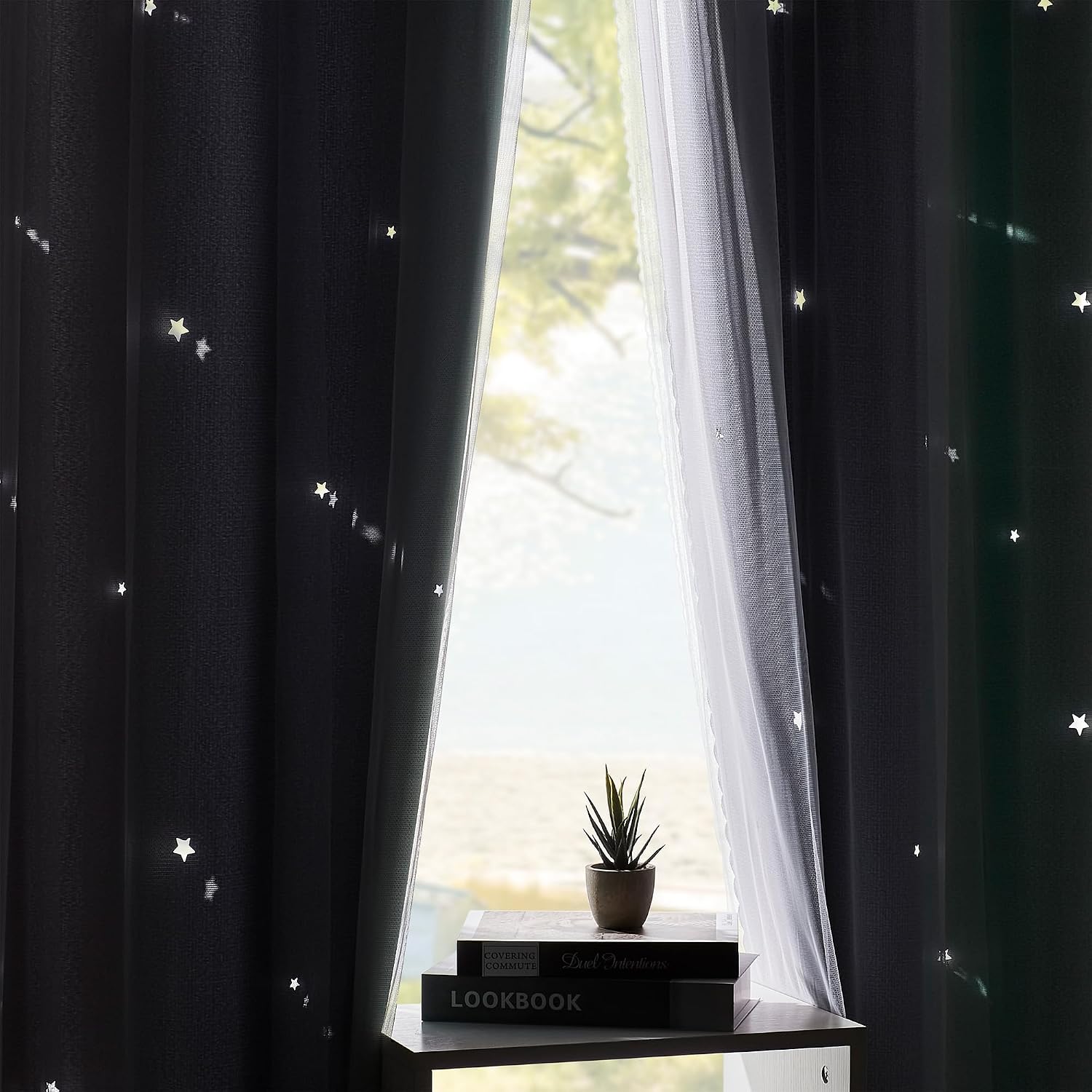 Addsomecolortolife XiDi Bedroom Decor Blackout Curtains for Girl & Kids Room - Rainbow, Unicorn Wall Decals - Green, Light Grey - 52x63 Inc…