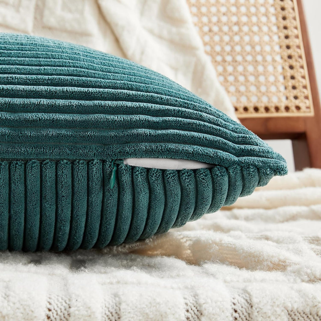 Fancy Homi 2 Packs Teal Big Decorative Throw Pillow Covers 24x24 Inch for Living Room Couch Bed, Rustic Farmhouse Boho Home Decor, Soft…
