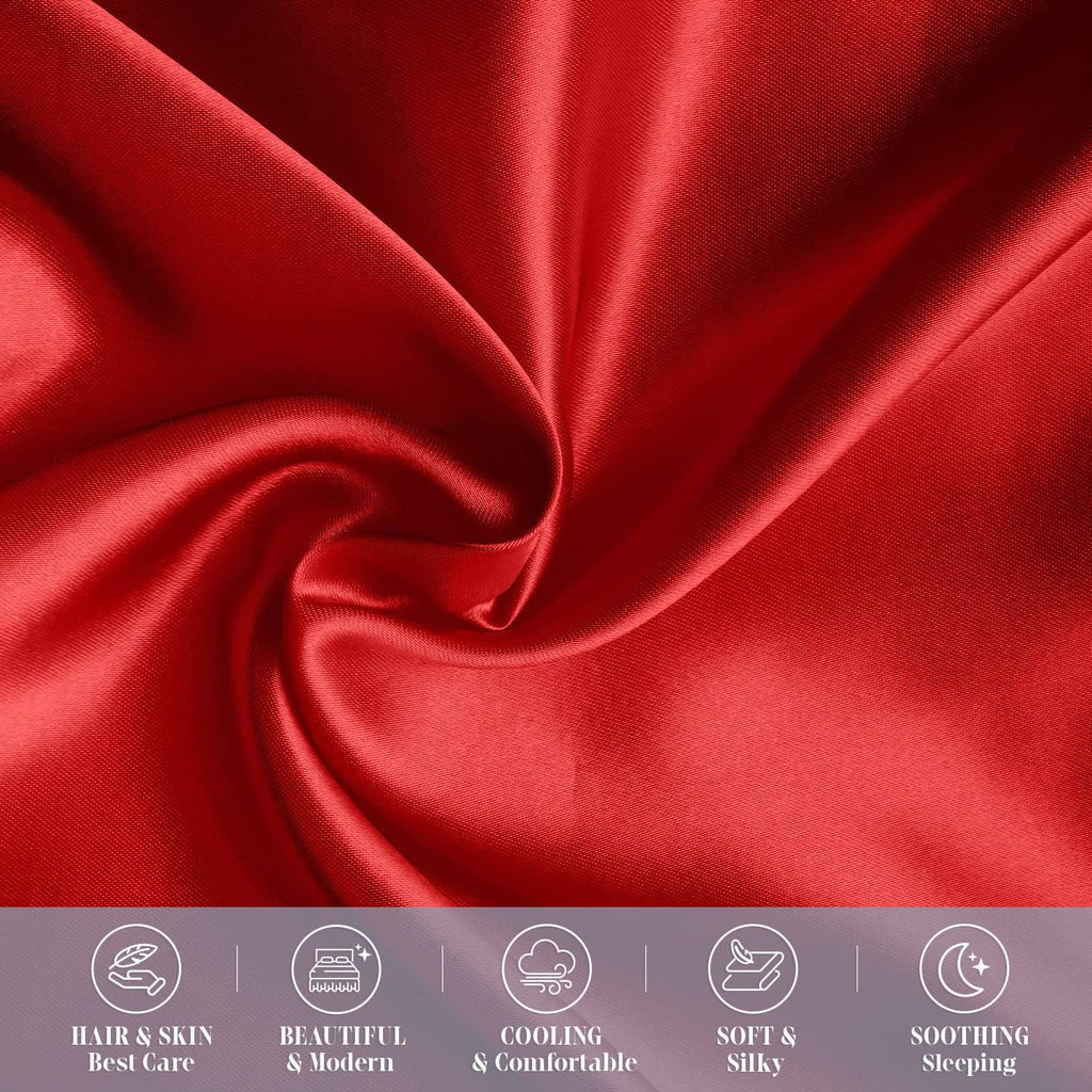 Elegantcomfort Elegant Comfort 6-Pack Cooling Viscose Satin Pillowcase Set with Hidden Zipper Closure, Silky Smooth for Hair and fabric…