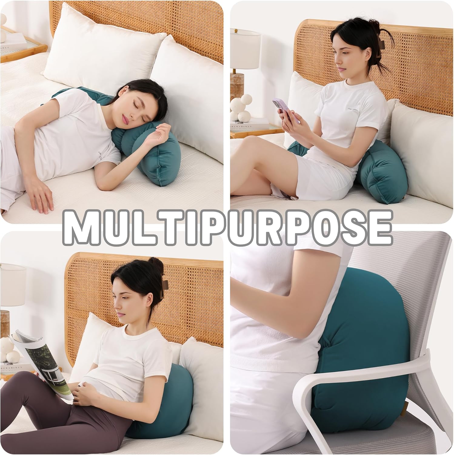 Peallow(Pat. Pend) – Long Round Body Pillow for Adults, Bolster Pillow for Sleeping, Soft and Supportive Pillow for Sleeping & Lumbar…