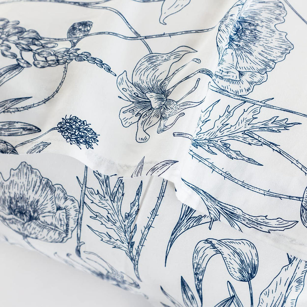 Susybao 100% Cotton Pillowcases Queen Size Set of 2 Vintage Flowers Print Bed Pillow Covers Envelope Closure End Floral Pillow Encasement L…