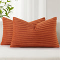 SimmoreHomeDecor Simmore Decorative Throw Pillow Covers 12x20 Set of 2, Soft Natural Plush Flannel Double-Sided Fluffy Lumbar Pillow Covers…