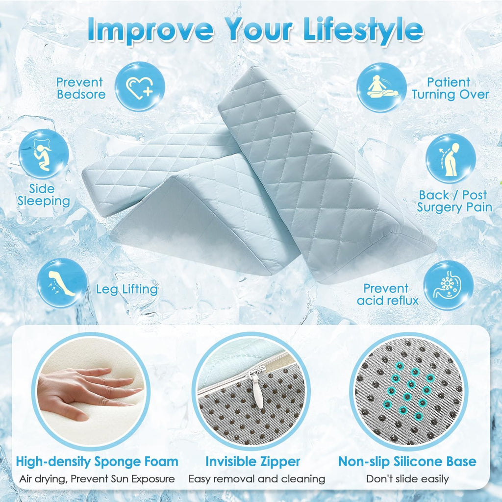 NEPPTthy NEPPT Wedge Pillow Body Position Wedges Back Positioning Elevation Pillow Case Pregnancy Bedroom Eevated Body Alignment Ankle…