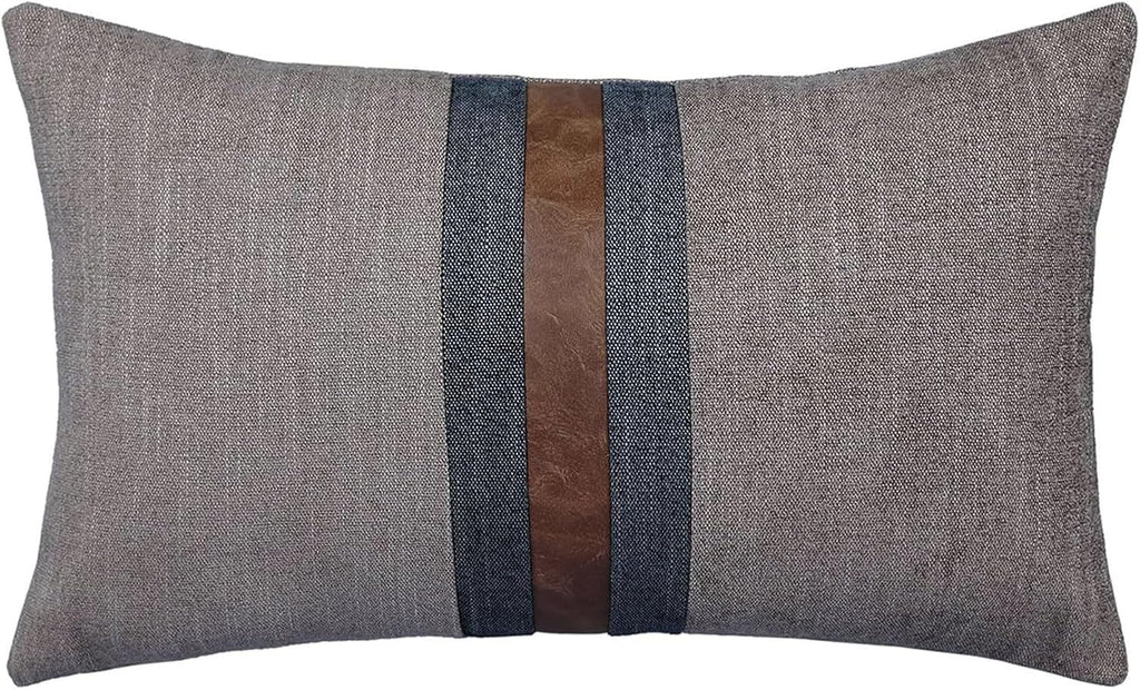 Farmhouse Decorative Outdoor Throw Pillow Covers for Couch Sofa Bed Brown Faux Leather Accent Pillow Cover Modern Decor Pillow Case 12 x…