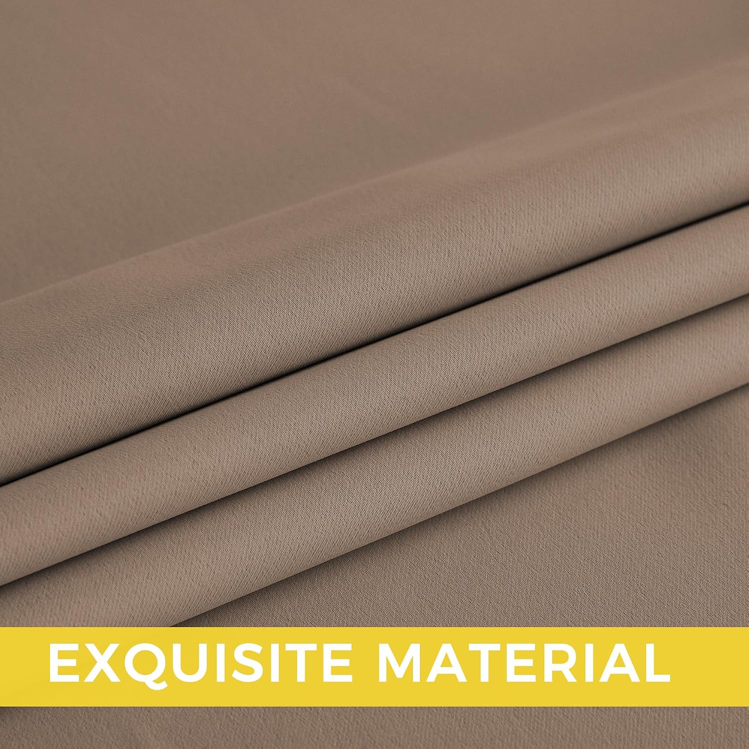 Nicetown Room Darkening Draperies Curtains Panels, 2 Panels Cappuccino W52 x L108 silver