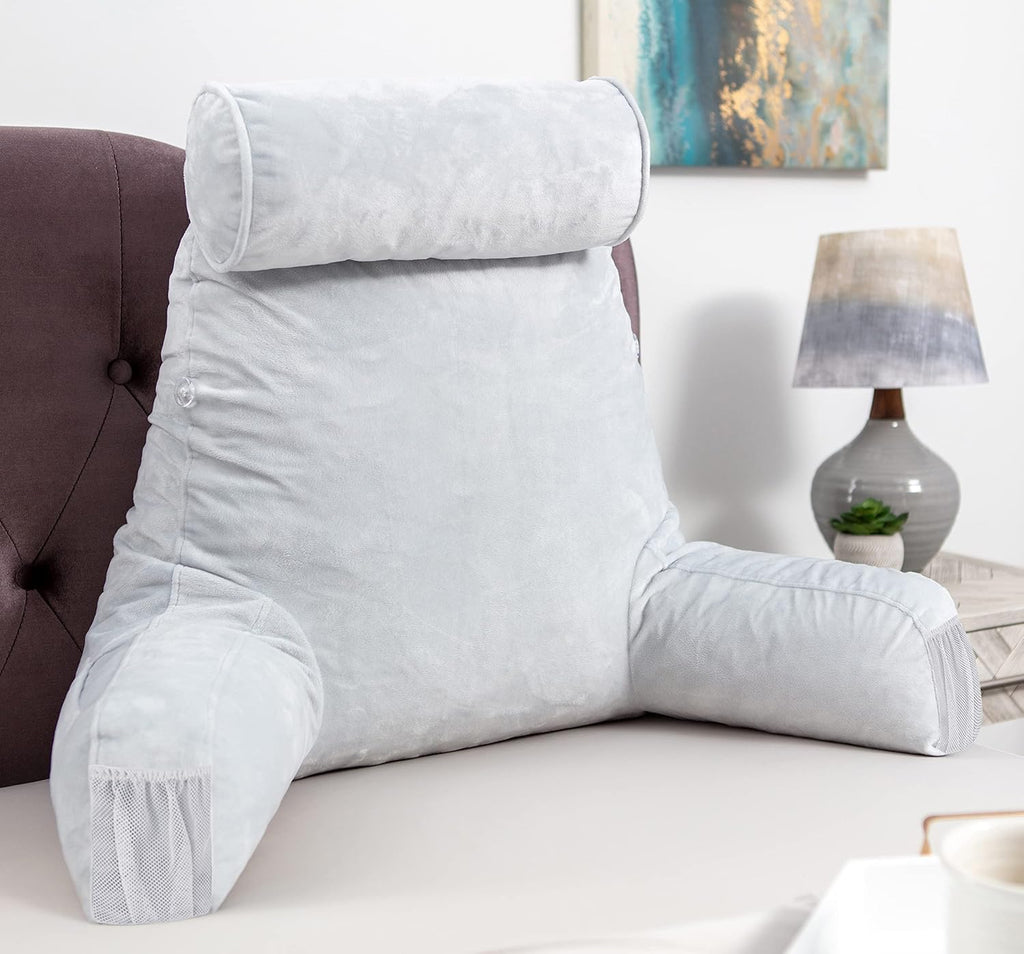 HusbandPillow Husband Pillow Medium Reading Pillow with Arms - 23" Backrest for Sitting Up in Bed - Firm Support Bed Rest Pillow for Adults…