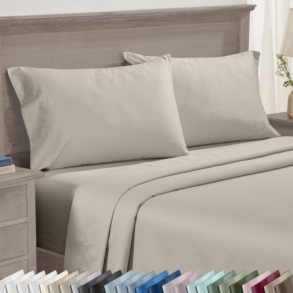 CaliforniaDesignDen California Design Den King Size Pillowcases Set of 2-600 Thread Count Sateen, Natural 100% Cotton Pillowcases King, Cri…