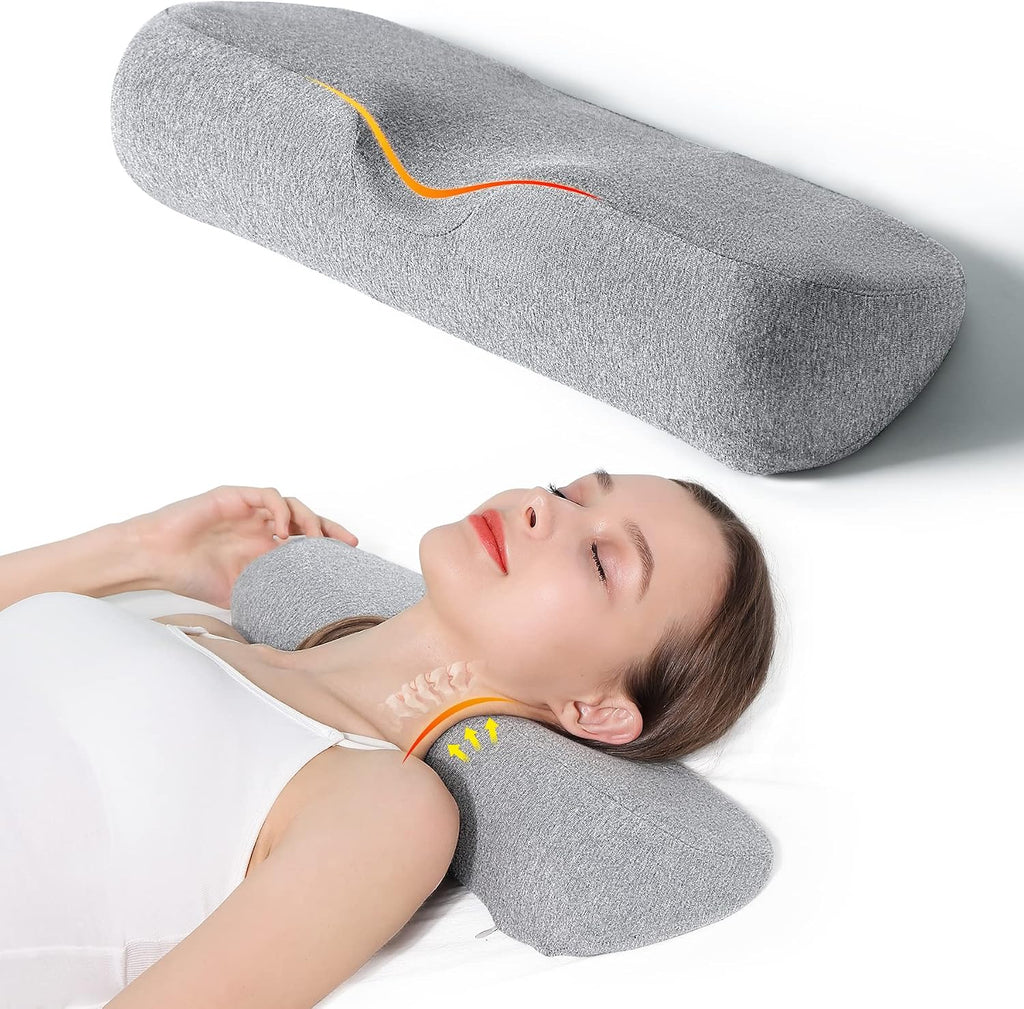Cozyth Cervical Neck Pillows for Sleeping, Memory Foam Neck Bolster Pillow for Stiff, Neck Support Pillow Neck Roll Pillow for Bed Pil…