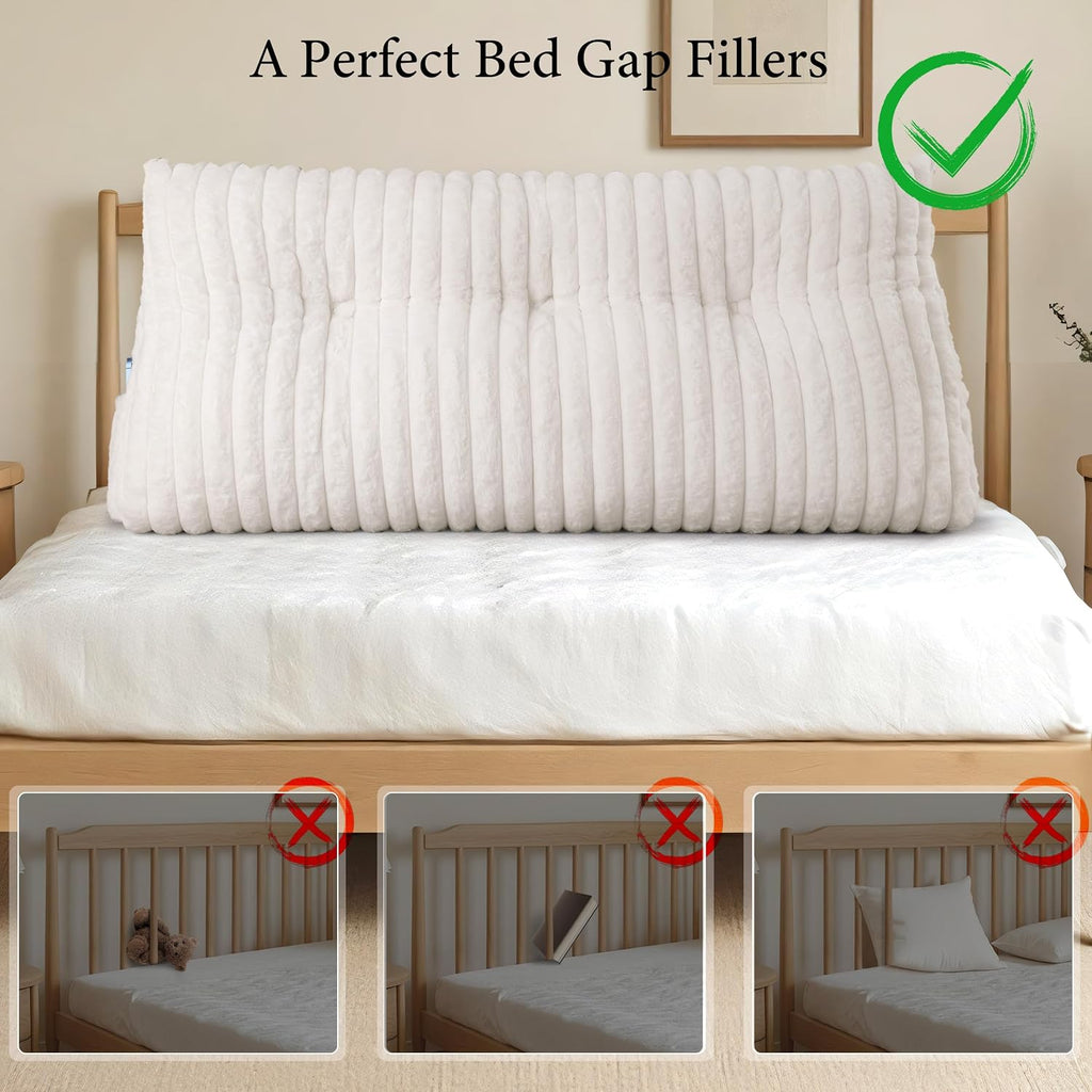 Headboard Pillow Twin XL, Triangular Wedge Pillow Headboard, Cushion Headboards Reading Pillows, Backrest Pillows for Sitting in Bed or…