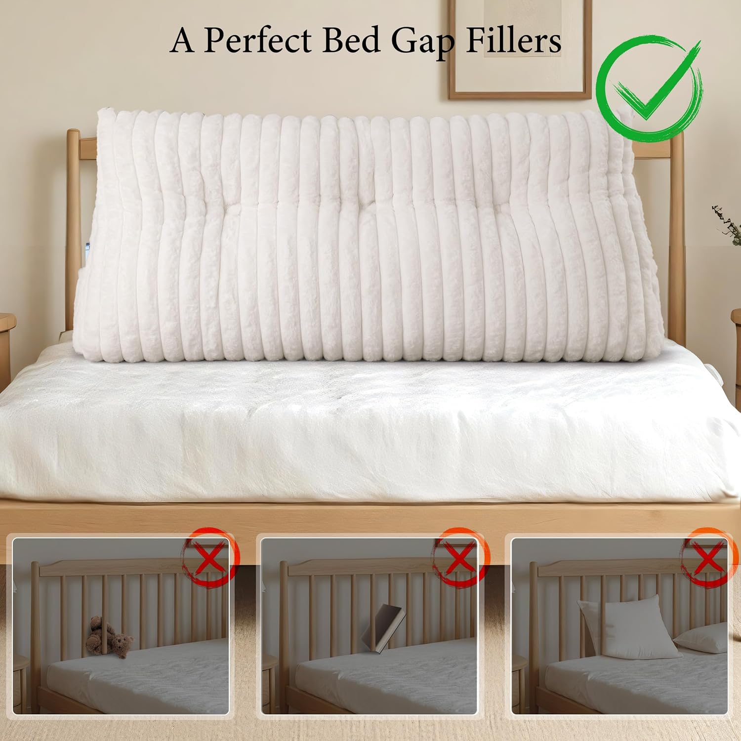 Headboard Pillow Twin XL, Triangular Wedge Pillow Headboard, Cushion Headboards Reading Pillows, Backrest Pillows for Sitting in Bed or…