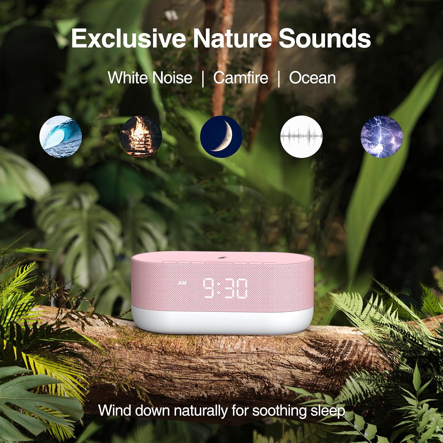 HOUSBAY Sound Machine with Alarm Clock for Bedrooms, Dual Speakers, 21 HiFi Sounds, 10W Wireless Charger, Unlimited Sound, Bluetooth, 10…