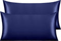Ntbay 2 Pack Satin King Pillowcases for Hair and Skin, Luxurious and Silky Pillow Cases with Envelope Closure, 20x36 Inches, Navy Blue 2 Pa…