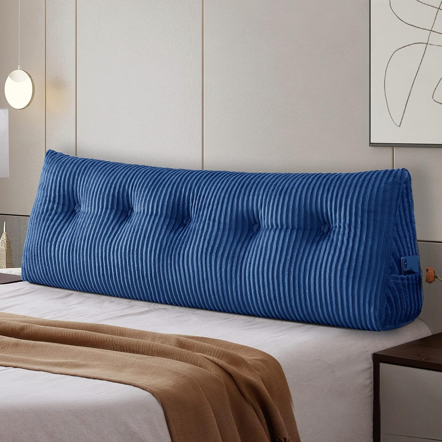 Sliguy Large Headboard Pillow Headboard Wedge Pillow Bed Rest Reading Pillow Bolster Triangular Pillow for Sitting in Bed-Backrest Position…