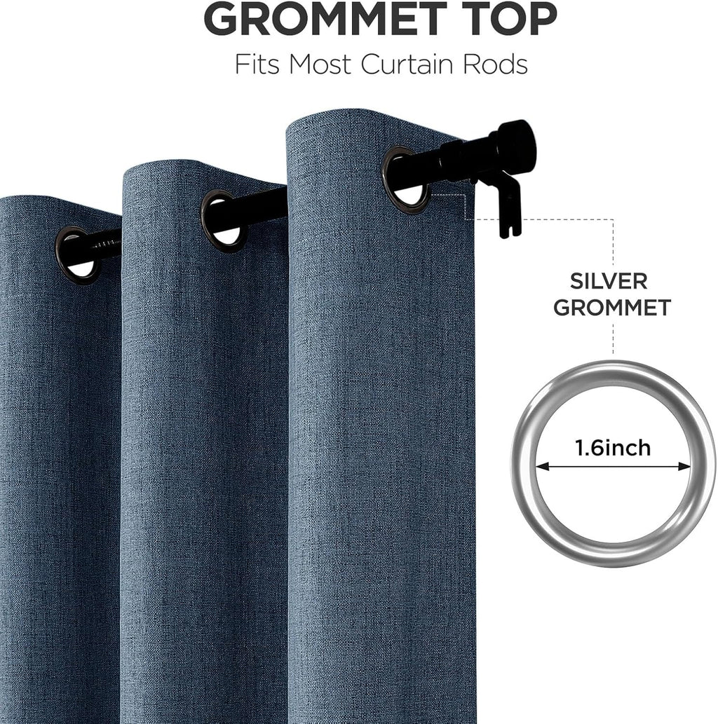 Joydeco Blackout Curtains 84 Inches Long 2 Panels Burg, Room Darkening Curtains for Bedroom, 100% Black Out Textured Thermal Drapes Privacy…