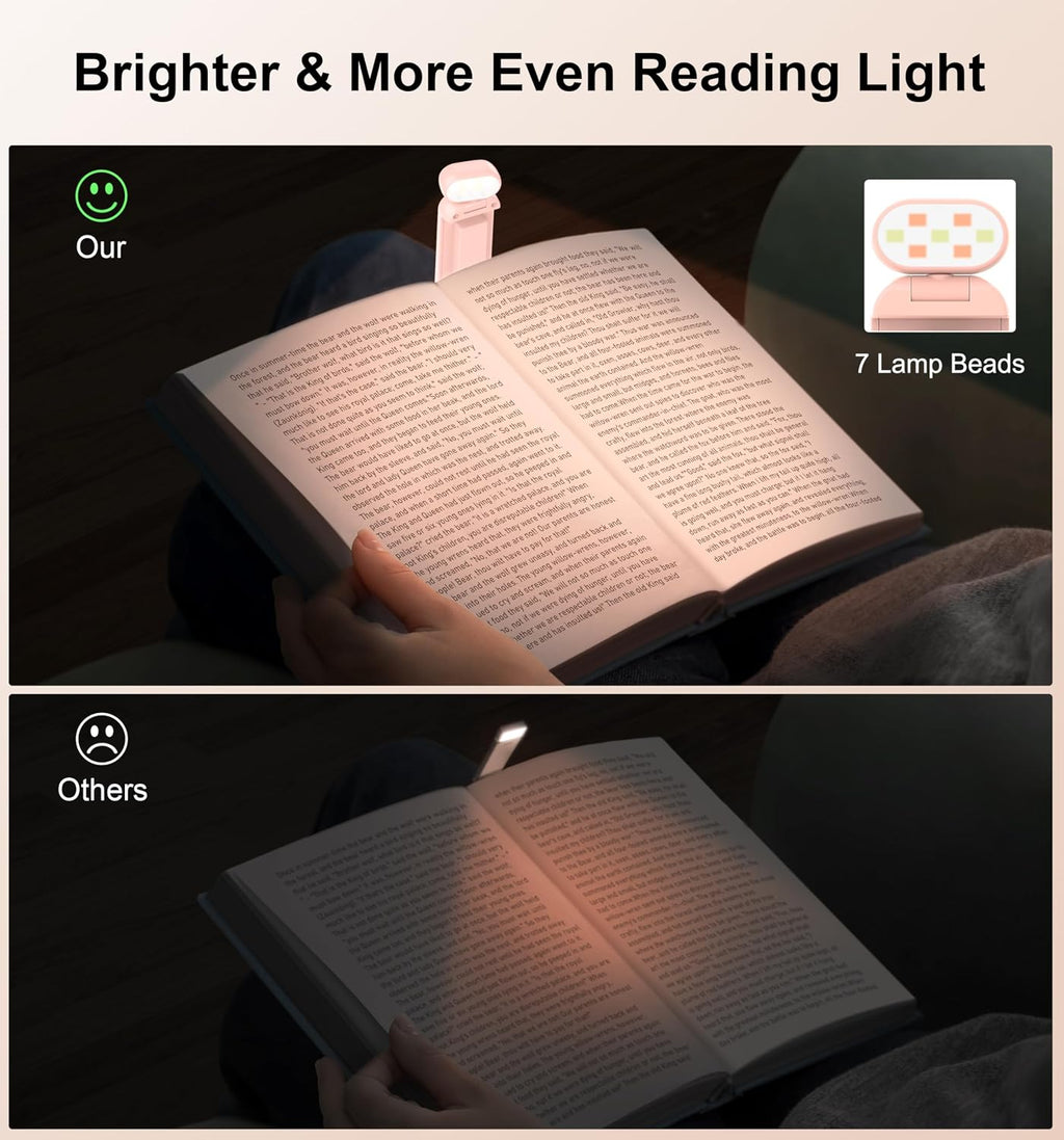 Gritin Reading Light, Rechargeable Book Light for Reading in Bed - Eye Caring 3 Color Temperatures, 5-Level Dimmable Brightness, Long…