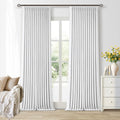 Twodrapes White Blackout Pinch Pleated Linen Curtains 105 Inches Long for Living Room 2 Panels Thermal Insulted Dual Layer Drapes Ceiling F…