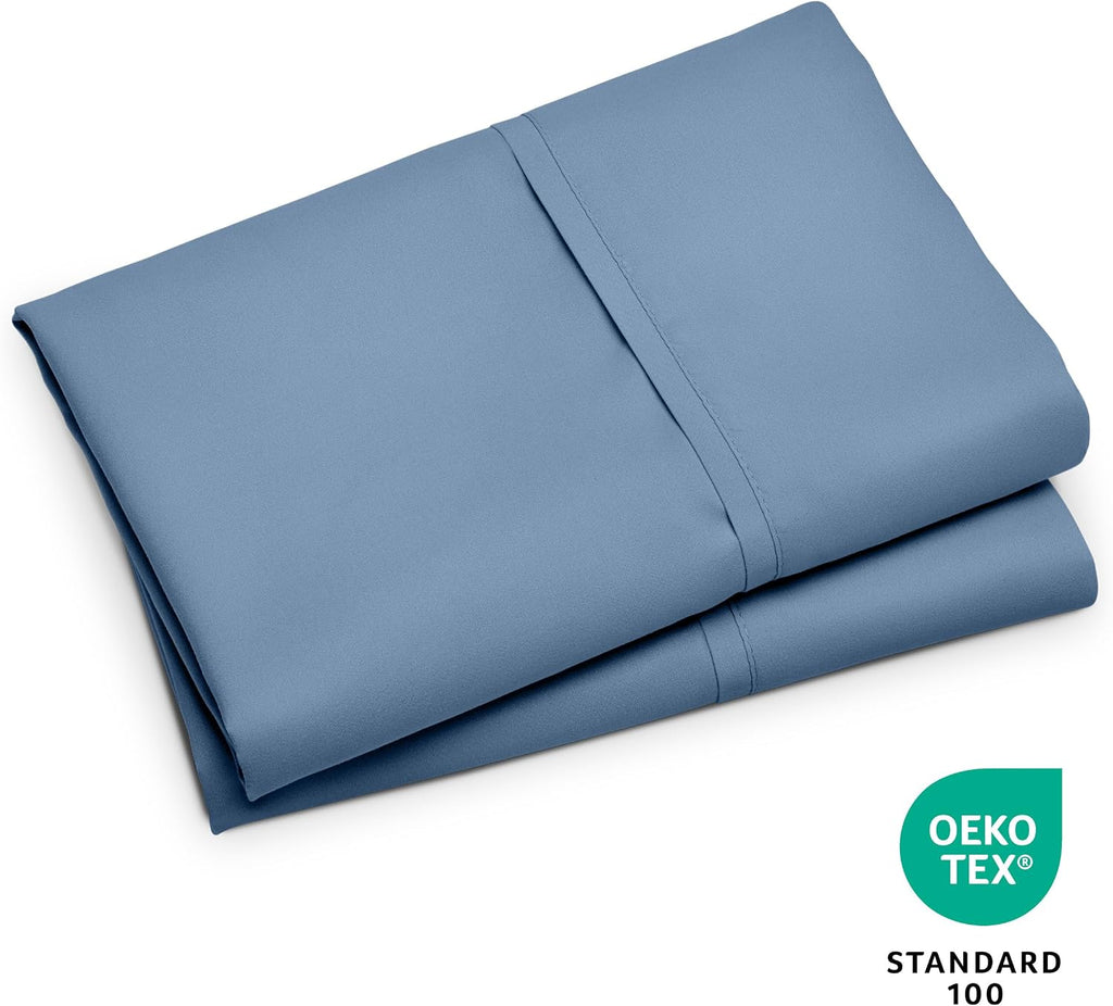 BareHome Bare Home Microfiber Pillow Cases - King Size Set of 2 - Cooling Pillowcases - Double Brushed - Coronet Blue Pillowcases 2 Pack -…