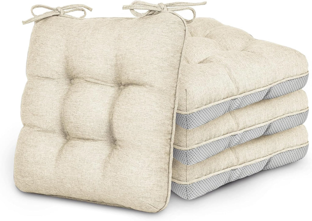 Love's cabin Memory Foam Chair Cushions Set of 4, 15.5"x15.5"x3.5" Indoor & Outdoor Seat Pads for Dining, Kitchen, Office, Patio Chairs…