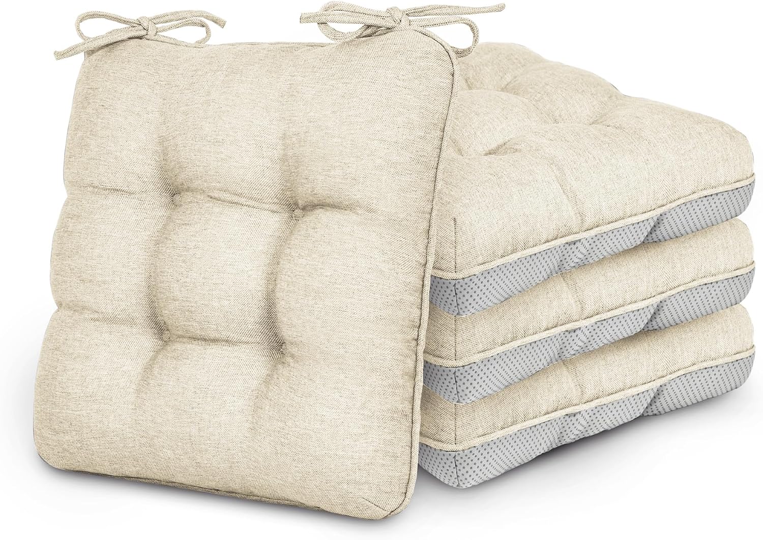 Love's cabin Memory Foam Chair Cushions Set of 4, 15.5"x15.5"x3.5" Indoor & Outdoor Seat Pads for Dining, Kitchen, Office, Patio Chairs…