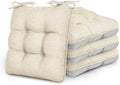 Love's cabin Memory Foam Chair Cushions Set of 4, 19"x19"x3.5" Indoor & Outdoor Seat Pads for Dining, Kitchen, Office, Patio Chairs - Beige