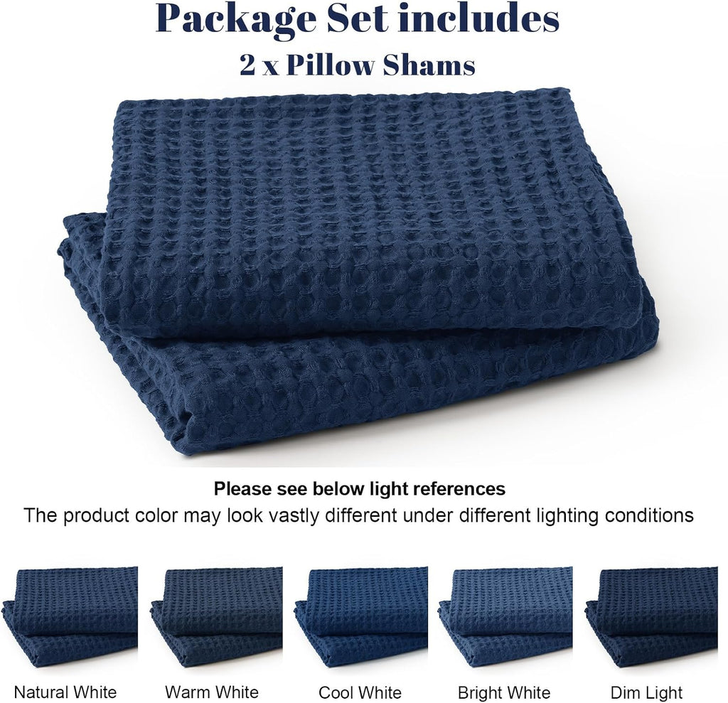 Phf Ultra Soft Waffle Weave Pillow Shams King Size, No Insert, 2 Pack 20" x 36" Pillowcases, Breathable & Skin-Friendly Pillow Cases, Stylis…