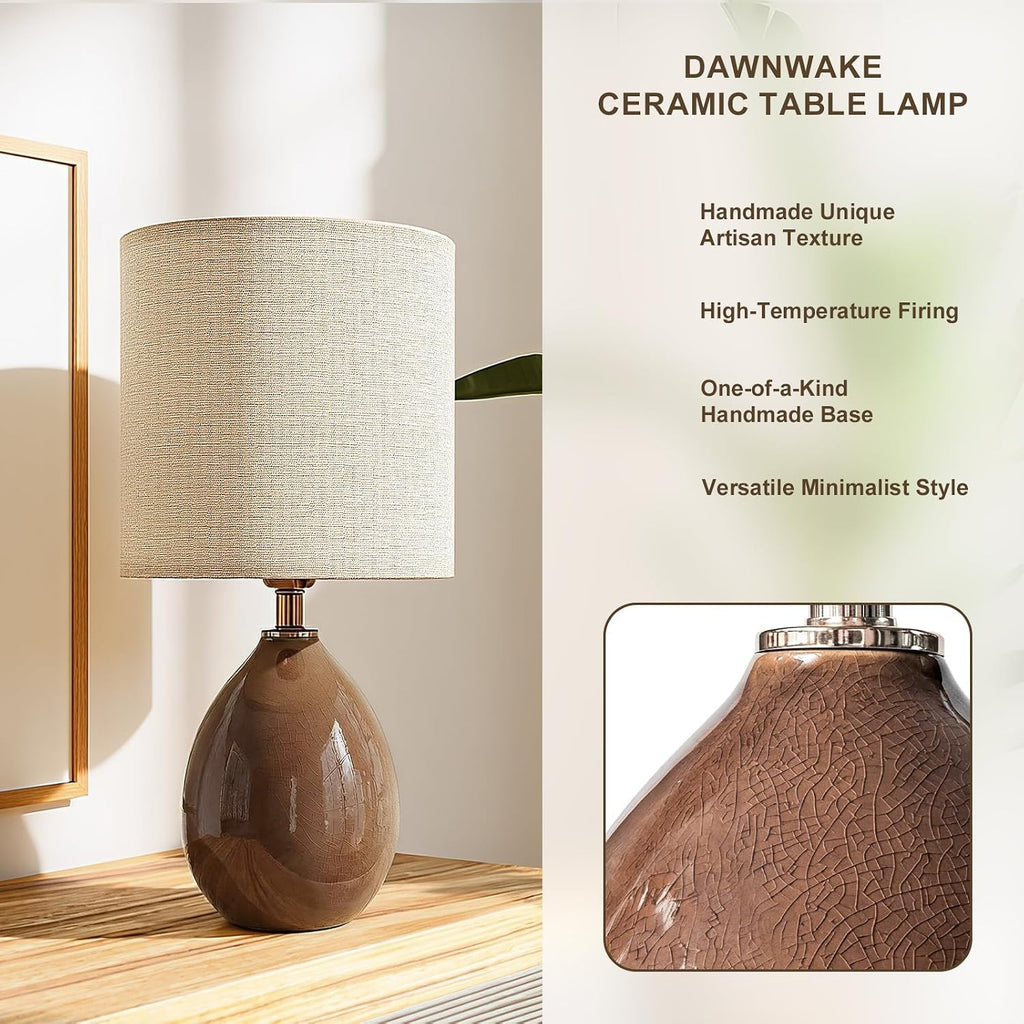 Dawnwake 18.5" Table Lamp Set of 2 for Living Room Bedroom, Bedside Lamps for Night Stands, Desk Nightstand Lamp Dimmable, Modern Linen…