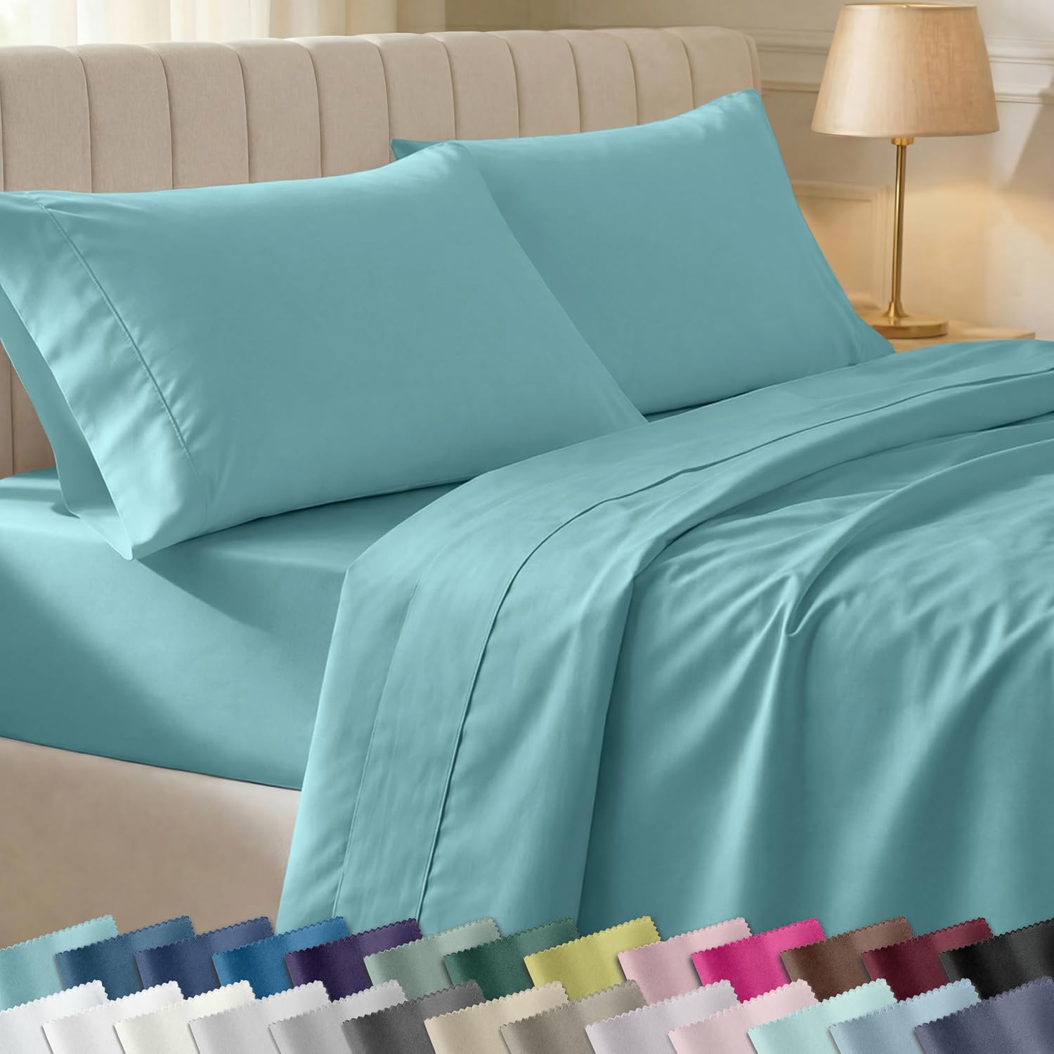 CaliforniaDesignDen California Design Den Soft 100% Cotton Sheets Twin XL Size Set, 400 Thread Count Good Housekeeping Award Winner, Silky…