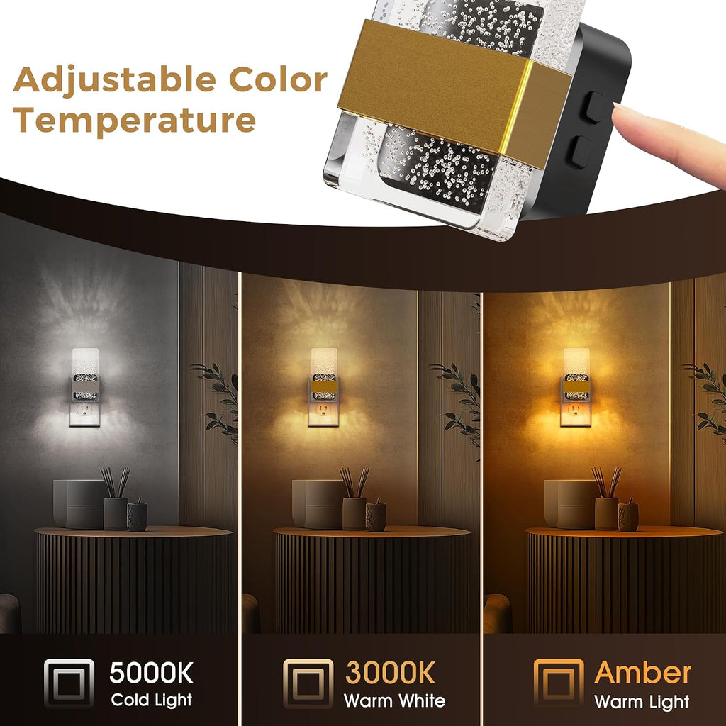 L LOHAS LED Night Light, 2 Pack 3CCT Night Lights Plug Into Wall, 2000K/3000K/5000K Adjustable Color Temperature Nightlight, Dusk to Dawn…