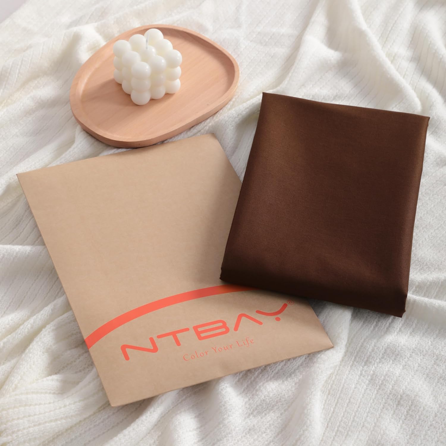 Ntbay Standard Cotton Pillowcases - Envelope Closure 20x26 Pillowcases Set of 2, Breathable and Soft Bed Pillow Cases, Brown Cotton