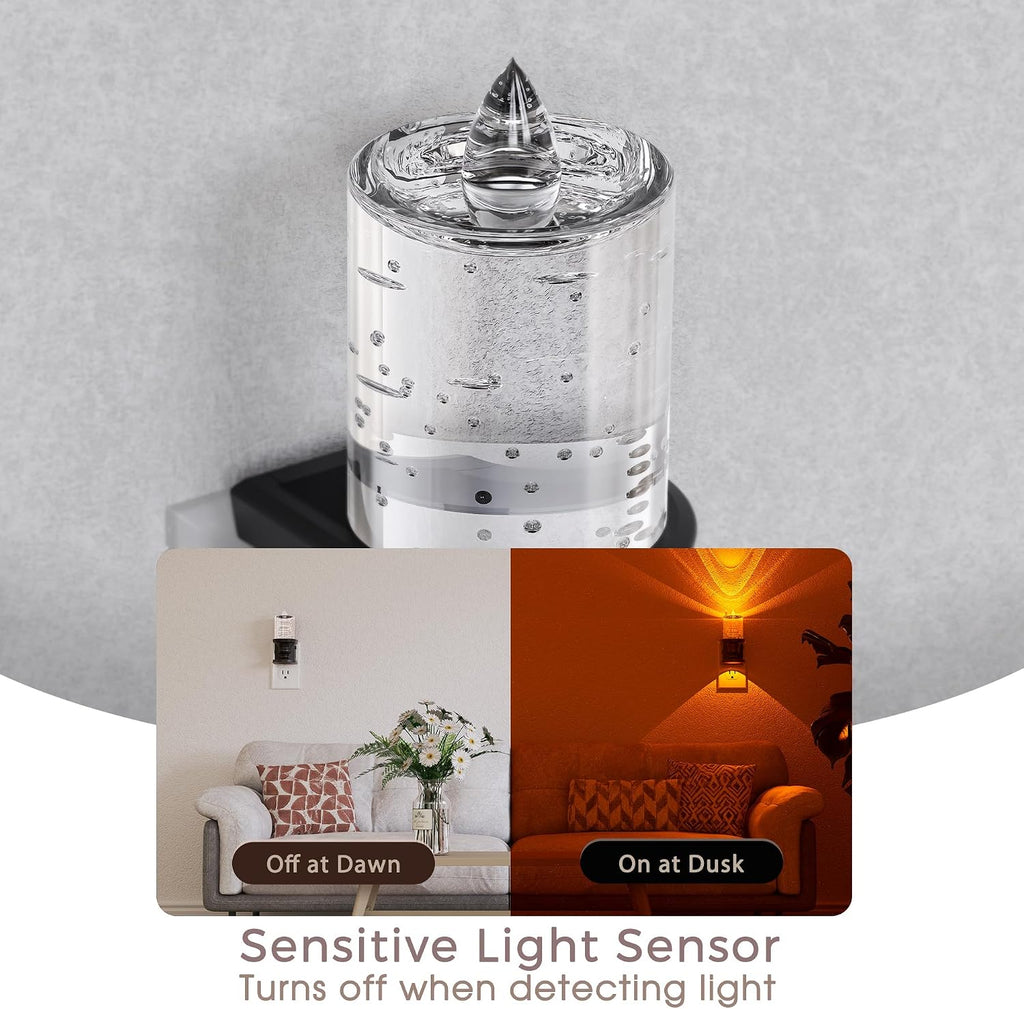 WelcometoBriigniteenjoyyourtimehere Briignite Flameless Candle Night Light, Bubble Night Lights Plug into Wall, Candle Nightlight with Ligh…