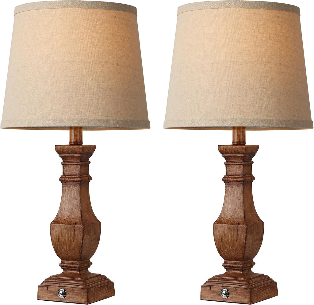 ROTTOGOON Dimmable Table Lamps Set of 2, Rustic Farmhouse Table Lamps for Living Room Bedroom, Bedside Desk Lamps for end Tables, Touch…