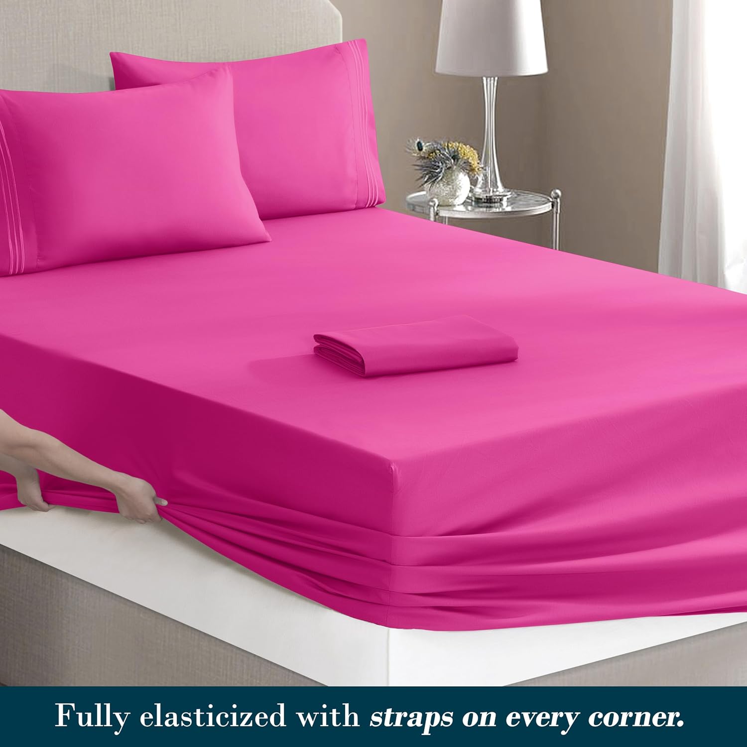 MocassiLuxuryBedding Mocassi Luxury 6-Piece Sheet Set, Ultra Soft 1800 Hotel Quality Microfiber Sheet Set, Fits Mattresses Up to 18 to 24 I…