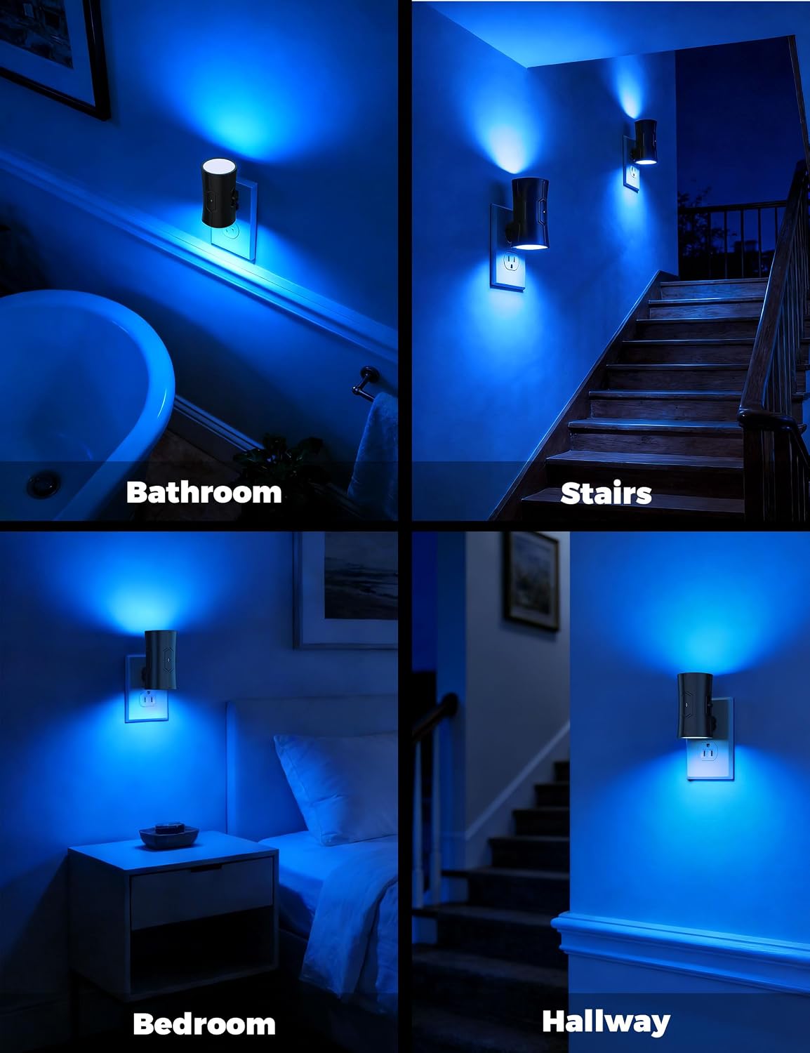 Fesnne Night Light, 2-Pack Dimmable Plug-in Night Light with Auto On/Off & 90°Rotatable Plug, 0-100LM Adjustable Brightness, 1W Ultra Low E…