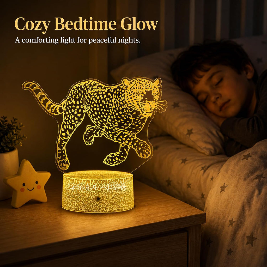 Leopard Night Light, Remote, 16 Colors Changing RGB Flashing Mode Dimmable LED Lamp, Birthday Holiday Gifts for Boys Girls Teens Sports…