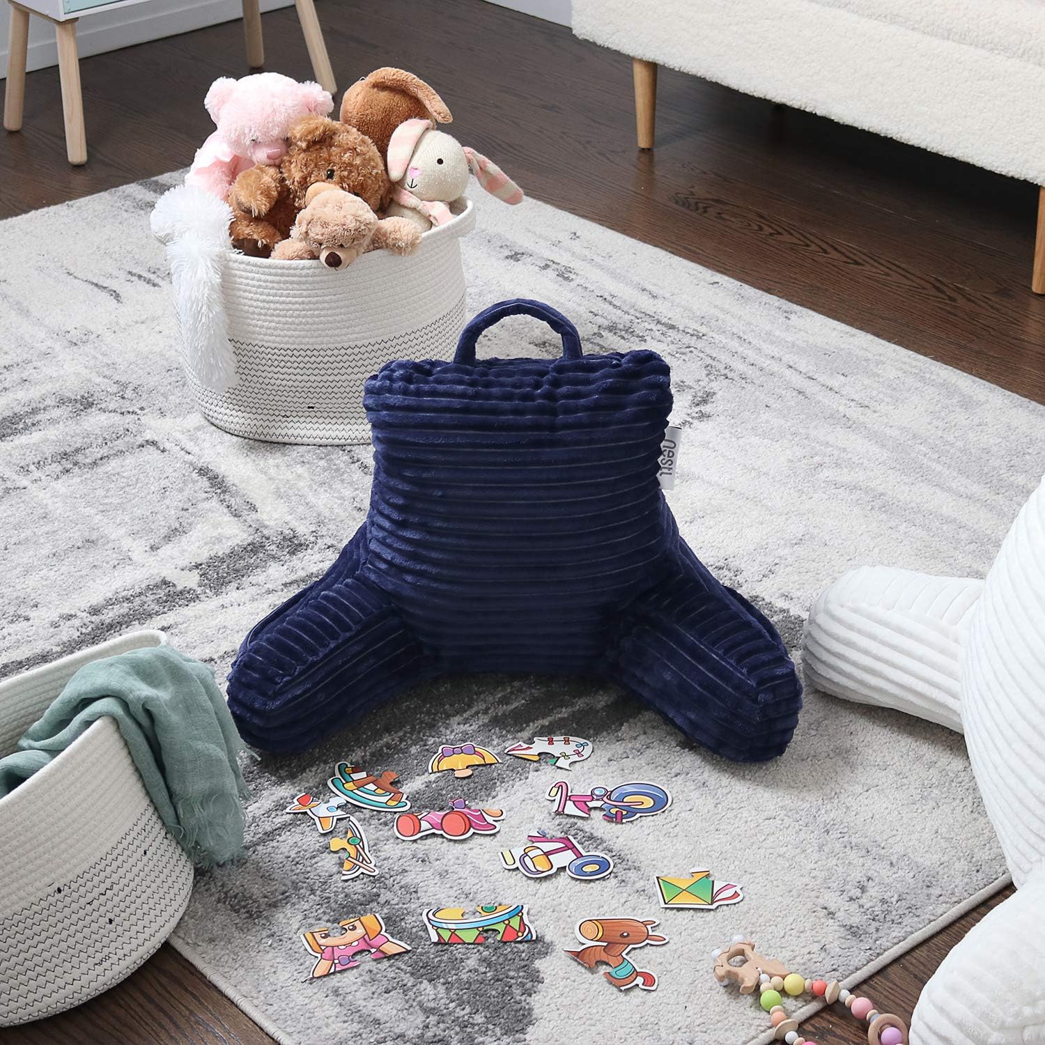 Nestl Reading Pillow for Kids & Teens with Shredded Memory Foam, Luxe Cut Plush Backrest Pillows for Reading and Gaming, for use on…