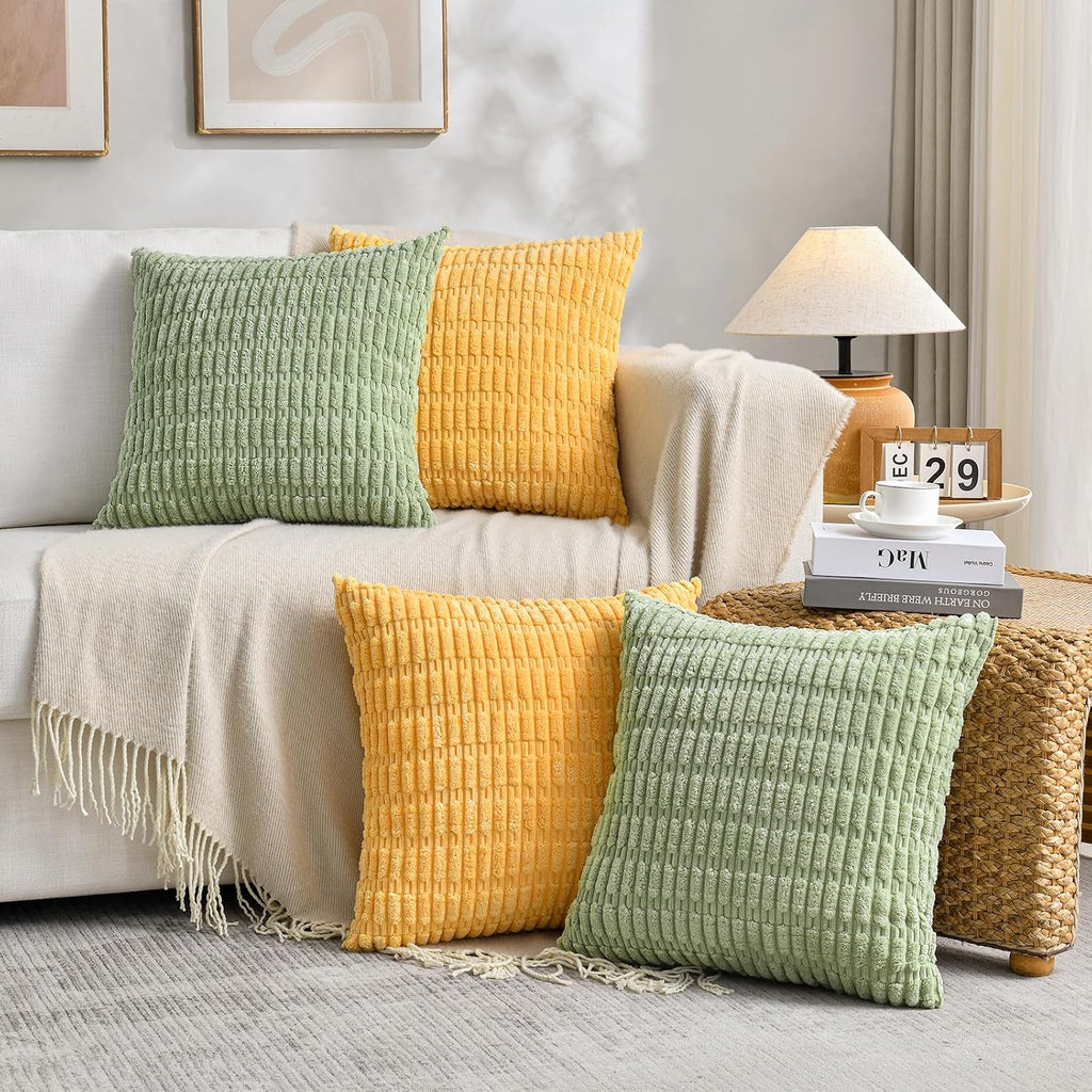 Fancy Homi 4 Packs Decorative Throw Pillow Covers for Living Room Couch Bed, Modern Farmhouse Boho Home Décor Accent Cushion Case, 20" x…