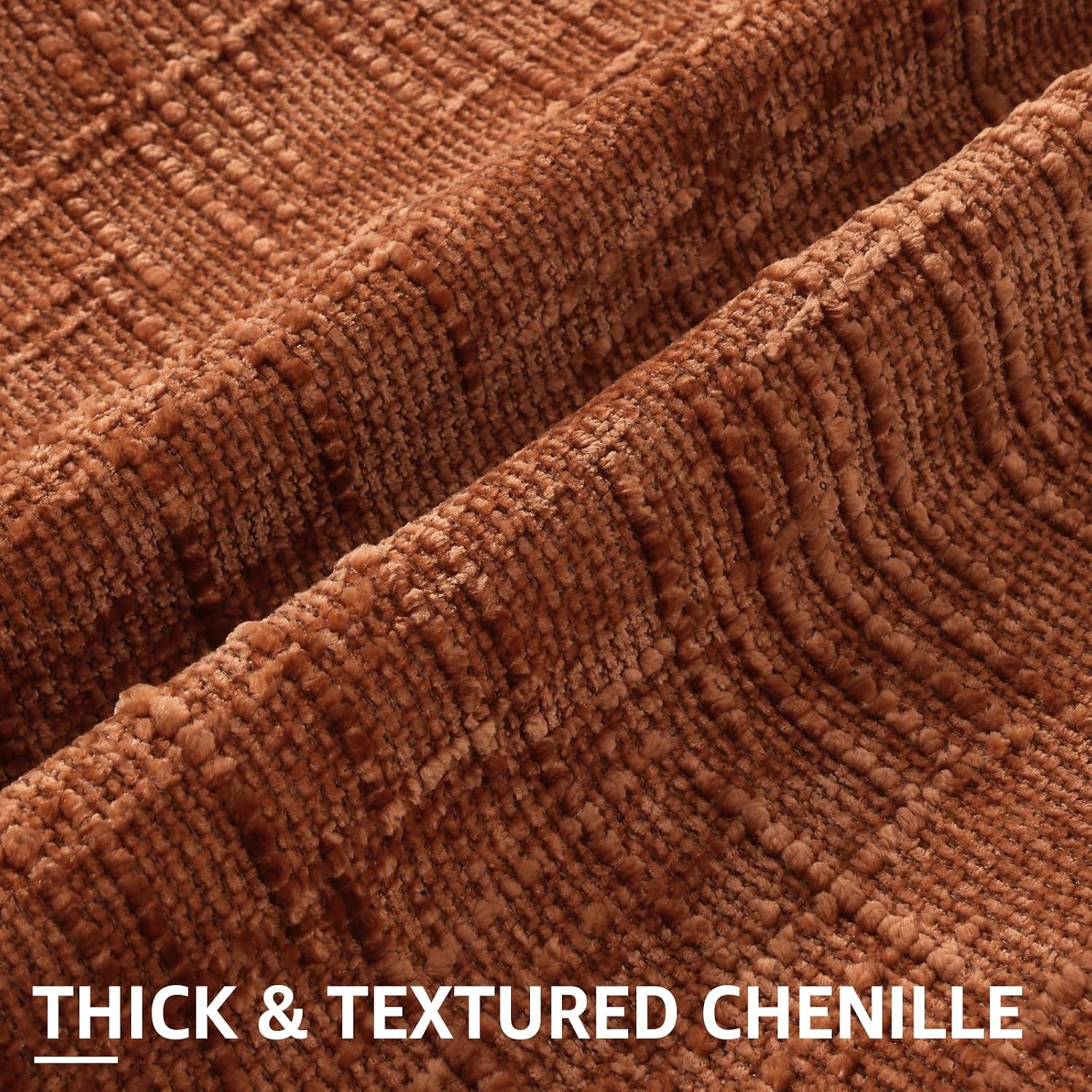 decorUhome Rust Chenille Euro Sham Throw Pillow Covers 22x22 Set of 2 Textured Soft Cozy Slubby Couch Pillow Covers Modern Farmhouse Boho D…