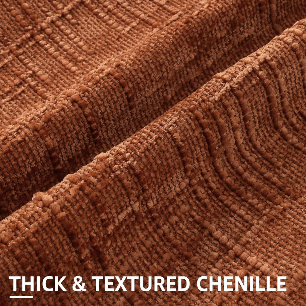 decorUhome Rust Chenille Throw Pillow Covers 12x20 Set of 2 Textured Soft Cozy Slubby Couch Pillow Covers Modern Farmhouse Boho Decorative…